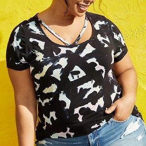 🌸NWT Torrid Black Tie Dye Super Soft Strappy Top 5X🌸